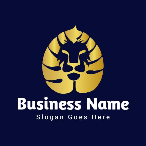 Elegant Gold Lion Emblem Representing Strength and Majesty Logo Template