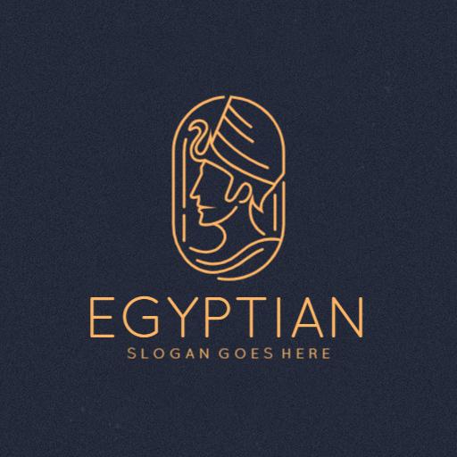 Elegant Gold Outline Depicting Egyptian Heritage and Culture Logo Template