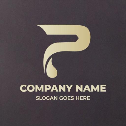 Elegant Gold P Letter Design Conveying Modern Branding Logo Template