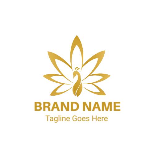 Elegant Gold Peacock Design Symbolizing Beauty and Grace Logo Template