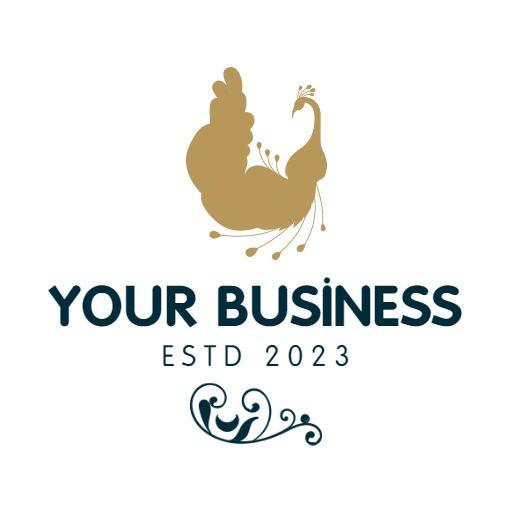 Elegant Gold Peacock Design Symbolizing Your Business Logo Template