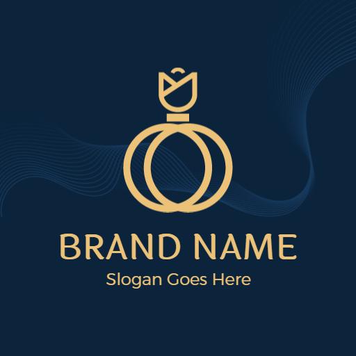 Elegant Gold Perfume Bottle Design on Dark Background Logo Template