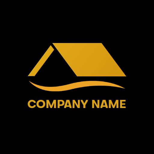 Elegant Gold Roof Design Highlighting Royal Construction Logo Template