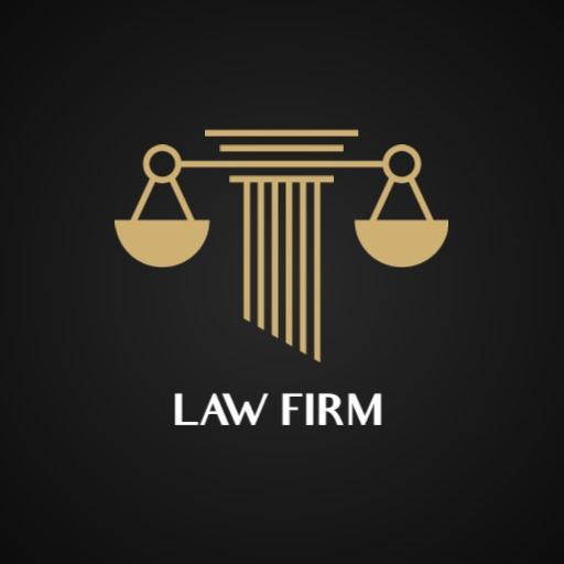 Elegant Gold Scales of Justice Representing Law Firm Logo Template