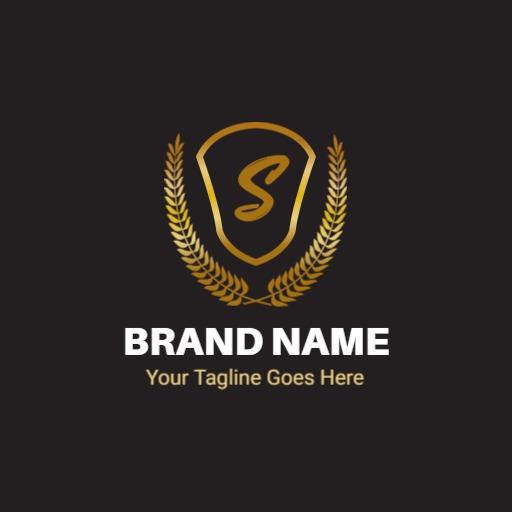Elegant Gold Shield Design Highlighting Security Services Logo Template