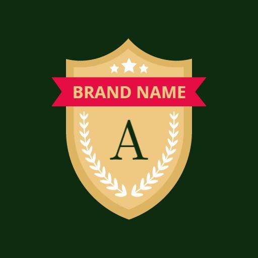 Elegant Gold Shield Design Representing Brand Identity Logo Template