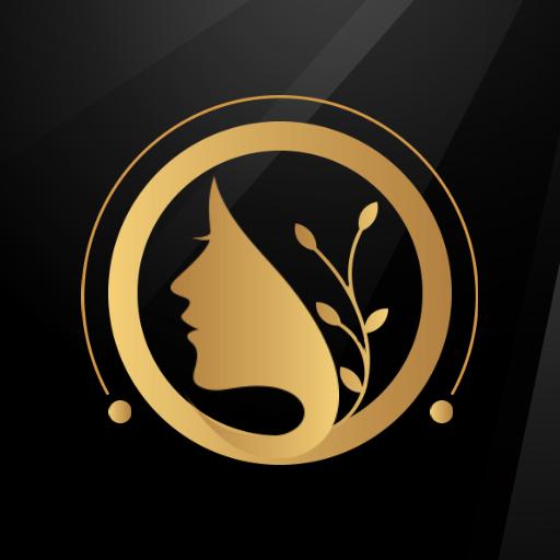 Elegant Gold Silhouette of a Woman Representing Royal Logo Template