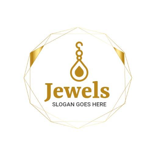Elegant Gold Teardrop Design in Luxurious Jewelry Logo Template
