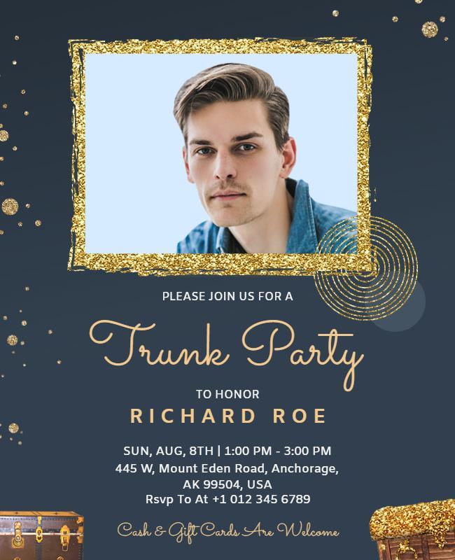 Elegant Gold Themed Trunk Party Invitation Flyer Template