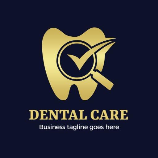 Elegant Gold Tooth Icon Representing Expert Dental Care Logo Template