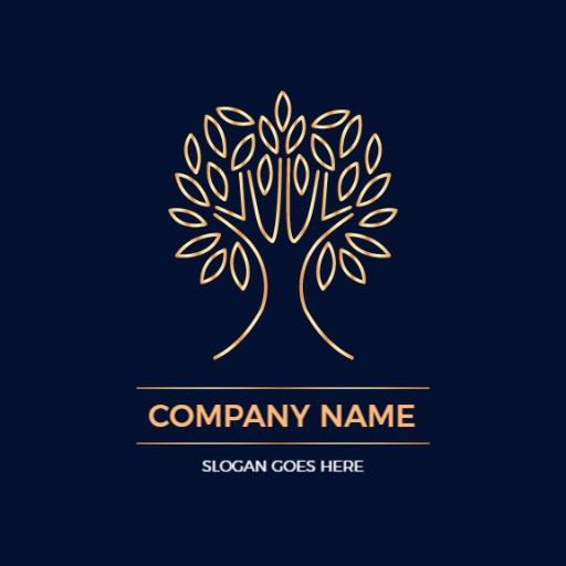 Elegant Gold Tree Design Symbolizing Royal Heritage Logo Template