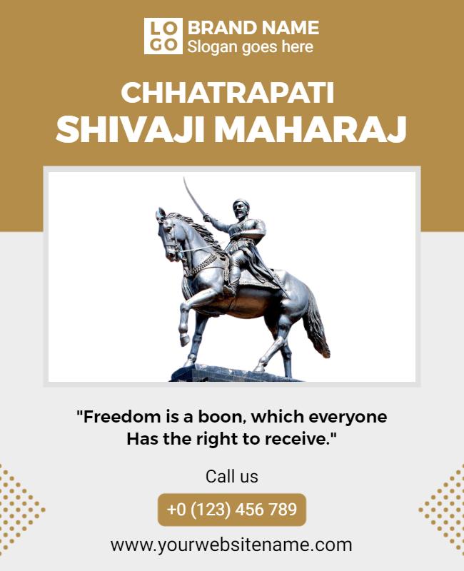Elegant Gold Tribute to Chhatrapati Shivaji Maharaj Poster Template