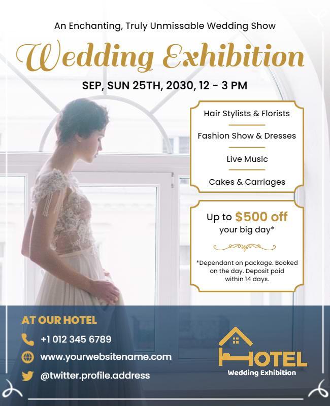 Elegant Gold Wedding Exhibition Show Poster Template