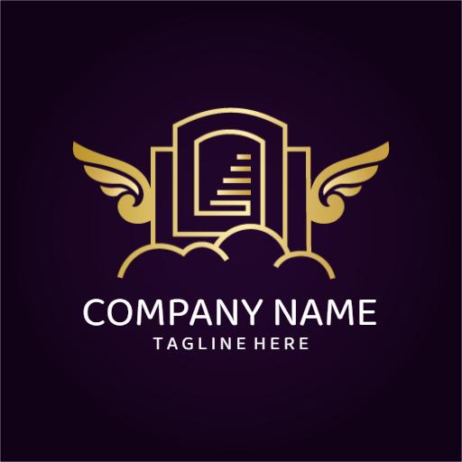 Elegant Gold Winged Design Symbolizing Heaven Logo Template