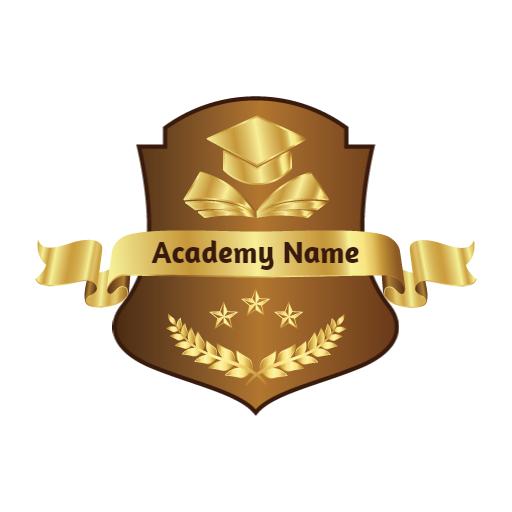 Elegant Golden Badge Design Celebrating Academic Achievement Logo Template