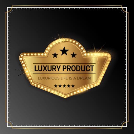 Elegant Golden Badge Showcasing Luxury Product Lifestyle Logo Template