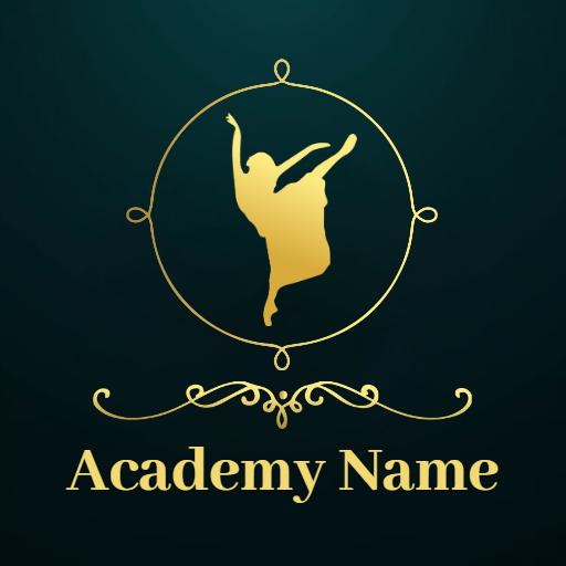 Elegant Golden Ballet Dancer in Fluid Motion Logo Template