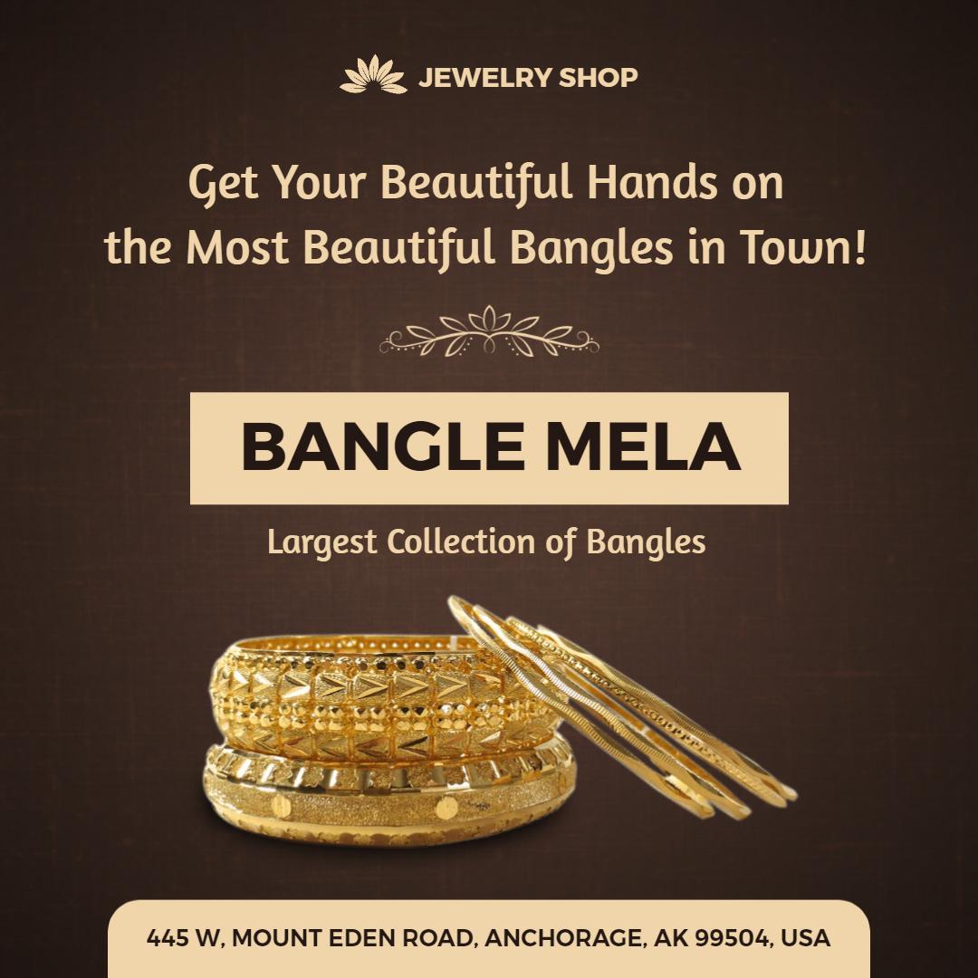 Elegant Golden Bangle Mela Collection for Beautiful Hands Ad Template