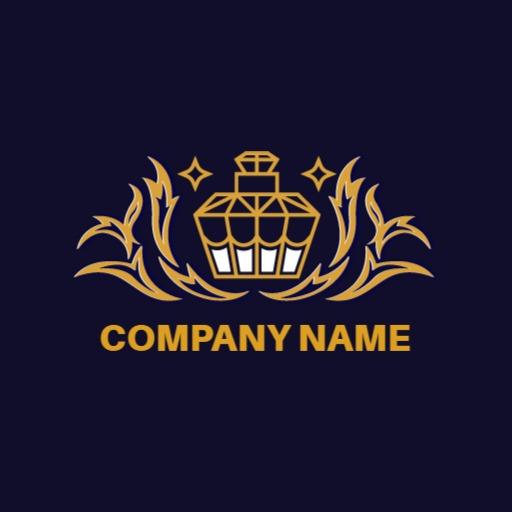 Elegant Golden Bottle Design Representing Luxury Brand Logo Template