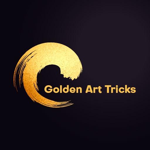 Elegant Golden Brushstroke Design for YouTube Channel Logo Template