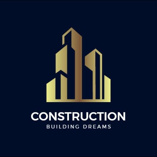 Elegant Golden Building Towers Representing Construction Logo Template