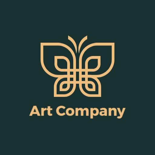 Elegant Golden Butterfly Design for Art Company Logo Template