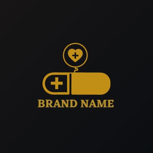 Elegant Golden Capsule Design Signifying Luxury Branding Logo Template