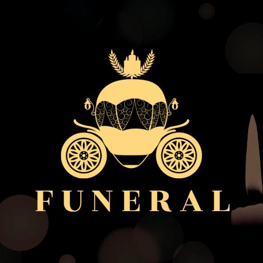 Elegant Golden Carriage Design Emphasizing Funeral Services Logo Template