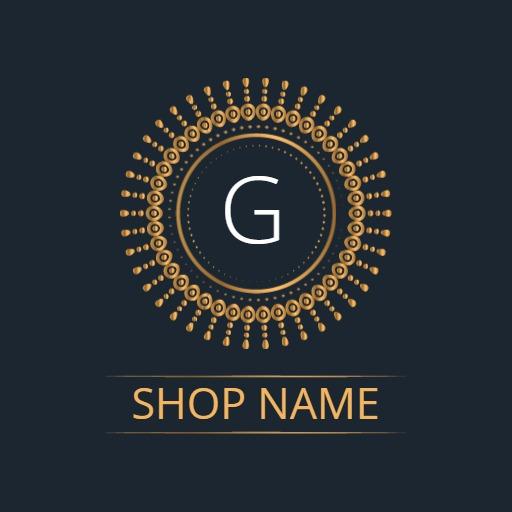 Elegant Golden Circular Design Enhancing Luxury Shop Logo Template