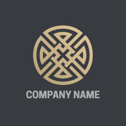 Elegant Golden Circular Symbol for Dynamic Company Logo Template