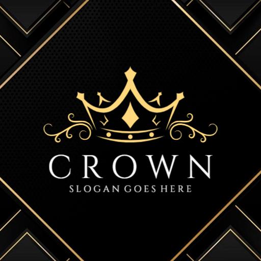 Elegant Golden Crown Design Embellished with Vintage Style Logo Template