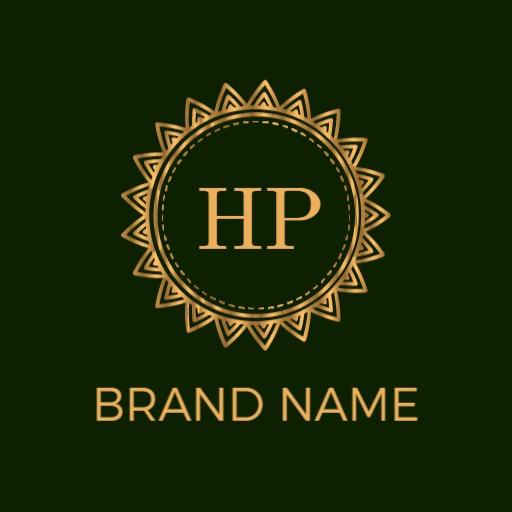 Elegant Golden Emblem with Radiant Sunburst Design Logo Template