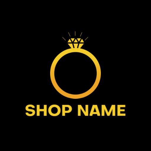 Elegant Golden Engagement Ring Design for Royal Jewelry Logo Template