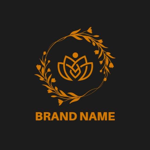 Elegant Golden Floral Design Representing Luxury Brand Logo Template