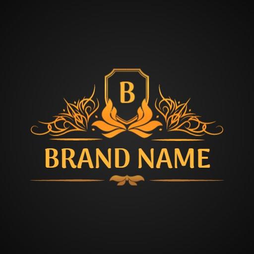 Elegant Golden Floral Design Showcasing Luxury Branding Logo Template