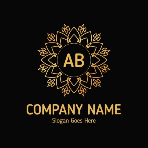 Elegant Golden Floral Design Symbolizing Luxury Services Logo Template