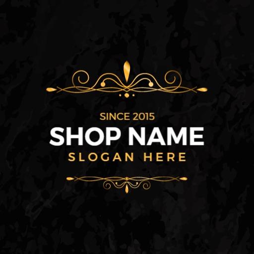Elegant Golden Flourish Accents for Luxury Shop Logo Template
