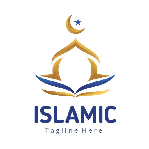 Elegant Golden Islamic Architecture with Book Symbol Logo Template