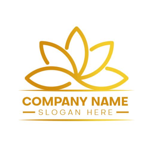 Elegant Golden Lotus Design Representing Royal Values Logo Template