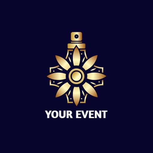 Elegant Golden Perfume Bottle for Classy Event Logo Template