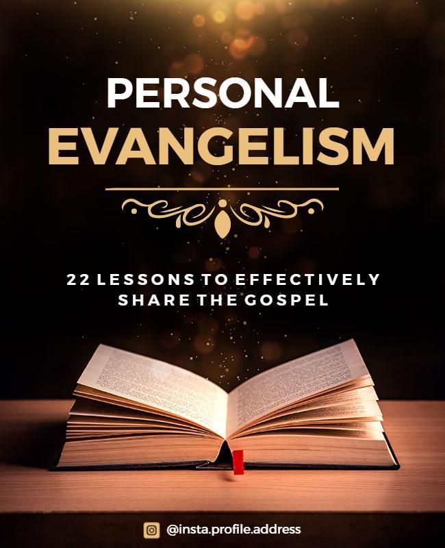 Elegant Golden Personal Evangelism Sharing Lessons Poster Template