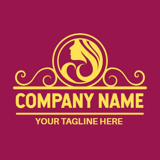 Elegant Golden Princess Design in Regal Purple Background Logo Template