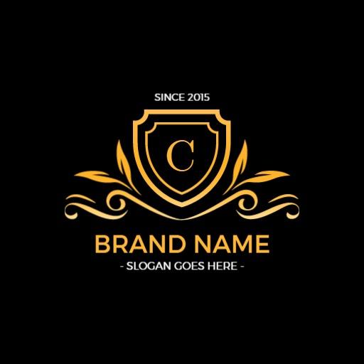 Elegant Golden Shield Design Representing Your Brand Identity Logo Template