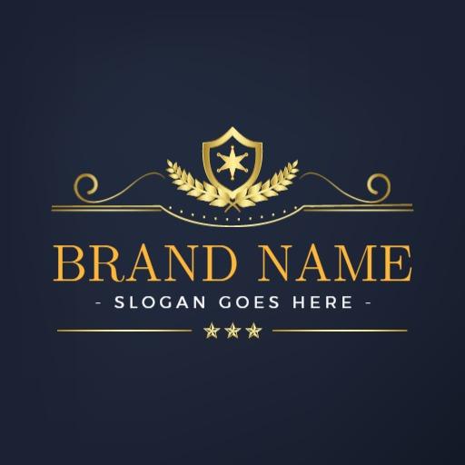 Elegant Golden Shield Design Showcasing Premium Branding Logo Template