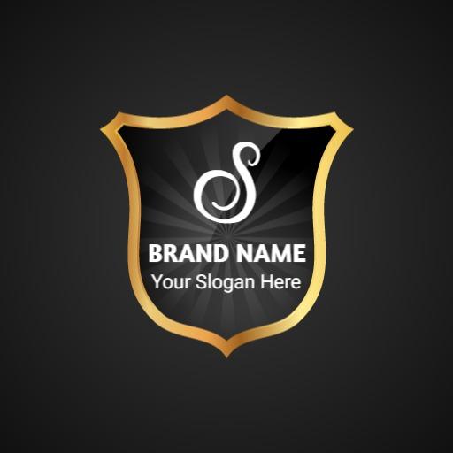 Elegant Golden Shield Design Signifying Security Protection Logo Template