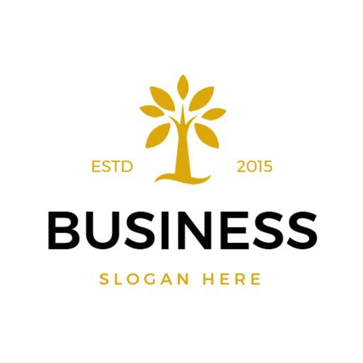 Elegant Golden Tree Design for Minimalist Business Logo Template