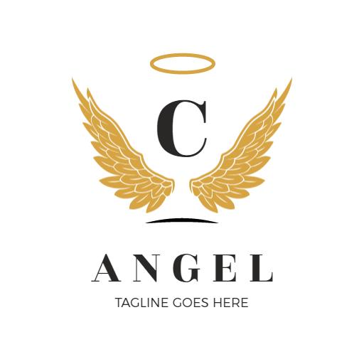 Elegant Golden Wings and Halo Design for Angel Branding Logo Template