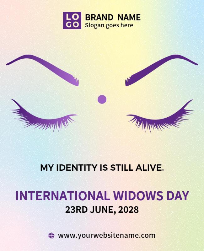 Elegant Gradient Awareness for International Widows Day Poster Template
