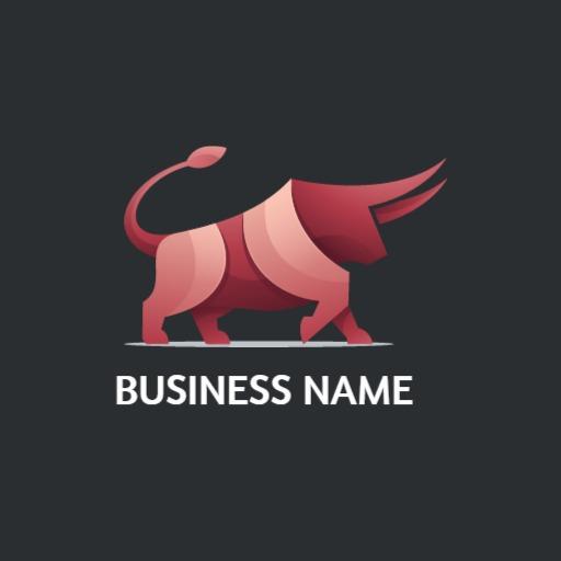 Elegant Gradient Bull Design Representing Strength Logo Template