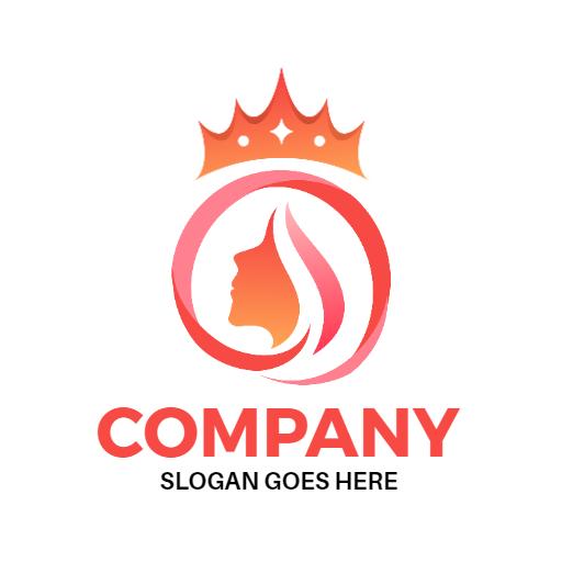 Elegant Gradient Crown Design Symbolizing Princess Theme Logo Template